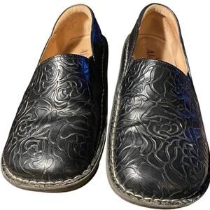 ALEGRIA "Debra" Nursing,  SlipOn Women, Black, Paisley Design, Embossed, Size 37